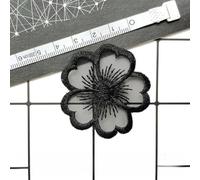 LIUXIN Lot de 10 Patchs de Fleurs en Dentelle à Coudre, en Organza Noir, avec des Appliques Papillon, pour Robe, vêtements, décoration DIY