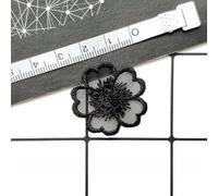 LIUXIN Lot de 10 Patchs de Fleurs en Dentelle à Coudre, en Organza Noir, en Forme de Papillon, pour Robe, vêtements, décoration DIY
