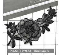 LIUXIN Lot de 10 Patchs de Fleurs en Dentelle à Coudre, en Organza Noir, en Forme de Papillon, pour Robe, vêtements, décoration DIY
