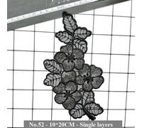 LIUXIN Lot de 10 Patchs de Fleurs en Dentelle à Coudre, en Organza Noir, en Forme de Papillon, pour Robe, vêtements, décoration DIY