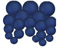 LIUXIN Lot de 20 lanternes Rondes Chinoises japonaises en Papier Bleu Marine de 15,2 à 30,5 cm pour fête de Mariage, décoration à Suspendre pour Baby Shower