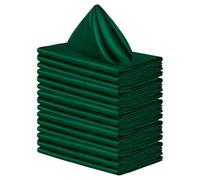 LIUXIN Lot de 20 Serviettes en Satin 43 cm x 43 cm, décoration de Table pour Mariage, fête, Maison, hôtel, décoration de Noël, Serviettes de Table Vertes