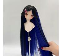 LIUXIN Perruque de poupée Bjd 1/3, 1/4 et 1/6, Accessoires d'habillage de poupée Anime, Perruque Longue et Droite Bicolore