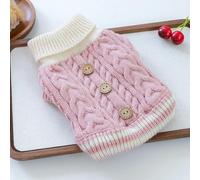 LIUXIN Pull à Boutons torsadés Couleur Poudre pour Chien, vêtements d'automne et d'hiver Chauds et Confortables.