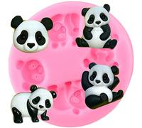 liuxingran 1 moule en silicone en forme de panda pour fondant, chocolat, décoration de gâteau pour fête prénatale, décoration de gâteau