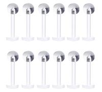 Liuxn 15 Pièces 16 Gauge Anneaux à Lèvres Acryliques Clair Flexible Piercing Labret Lèvre pour Perforation du Nez à la Tragique du Cartilage Tragus