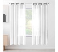 LIUYANYAN Rideau Voilage Oeillet 240 x 240 cm Anti Froid et Chaleur Rideau de Salon Élégants Décoration pour Porte Cuisine Chambre Enfant, Blanc