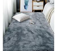 LIUYANYAN Tapis de Chambre Doux 120 x 140 cm Lavable en Machine Tapis Shaggy Doux Ne Perd Pas Ses Poils pour Salon, Chambre à Coucher, Couloir, Gris Clair