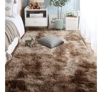 LIUYANYAN Tapis de Sol 260 x 390 cm Uni Brillant Douillet Tapis à Poils Longs Doux et Moelleux Style Moderne pour Chambre, Bureau, Couloir, Bebe,Chauffage Sol, Marron