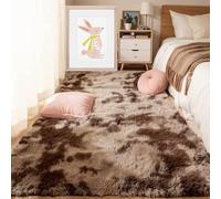 LIUYANYAN Tapis Moelleux Chambre 200 x 220 cm Antidérapant Tapis Salon Shaggy Longs Super Doux Moderne Design pour Chambre Bureau Couloir, Marron