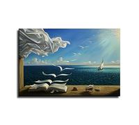 LIUYANZI Impression sur toile Salvador Dali Oiseaux Mer 30 x 45 cm Décoration murale pour chambre à coucher, salle de bain, salon