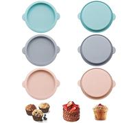 LIUYIDM 6 Pièces Moules à PâTisserie DiamèTre 12 cm Moule Silicone Rond Moule Gateau Silicone Moules à GâTeaux,Convient aux Sandwichs aux œUfs du Petit-DéJeuner, aux Cupcakes et aux Muffins