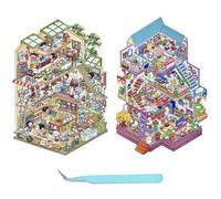 LIUYIDM 8 Pièces Cozy Stickers Scene Stickers 3D Autocollant 3D （B)