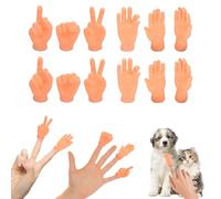 LIUYIDM Mini Marionnettes à Doigts 12 Pièces Main en Caoutchouc Créatif Boite Doigt d'honneur Réaliste, Adapté à L'interaction avec Les Animaux de Compagnie, Cadeaux d'halloween du 1Er Avril
