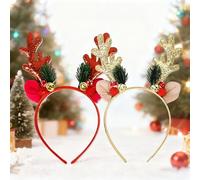 LIUYIDM Serre Tête Noel Ensemble 2 Pièces Serre Tete Renne Femme Fille Renne Accessoires Cheveux Adulte Accessoires de Bandeau Antler, Adapté aux Fêtes de Noël, Carnavals, Halloween