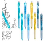 LIUYIDM Stylos Effaçable 0,5 mm Encre Gel Effaçabl 8 Pièces Recharges (4 bleues + 4 noires) Embout Bille pour Effacer Sans, Convient aux Fournitures Scolaires, Fournitures de Bureau Scolaires
