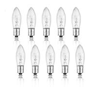 Liuyife 10 Pack Ampoules De Rechange 34V 3W Pour Arches De Bougies De Noël, Ampoules Décoratives à Culot à Vis E10, Lumière Blanc Chaud 2700K, Adaptées Aux Pyramides De Noël