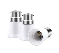 Liuyife B22 vers E27 Convertisseur de Douille, B22 Baïonnette vers E27 Adaptateur de Douille pour Lampes à Incandescence, Halogènes, CFL et LED, 3 Pièces