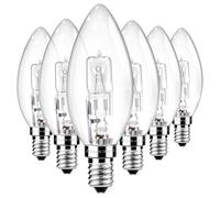 Liuyife C35 E14 Ampoule Bougie Halogène 28W, Dimmable, Transparentes Ampoule SES Petite vis Edison, Blanc Chaud 2700K, 350LM, E14 Halogène Vintage Lampe pour Suspension, Applique, Lot de 6