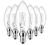 Liuyife C35 E14 Ampoule Bougie Halogène 42W, Dimmable, Transparentes Ampoule SES Petite vis Edison, Blanc Chaud 2700K, 650LM, E14 Halogène Vintage Lampe pour Suspension, Applique, Lot de 6
