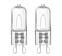 Liuyife G9 Ampoule Halogène Four 40W 300 Degré, Dimmable Blanc Chaud 2700K 520LM, 230V, Ampoule Halogène G9 pour Lampe Four, Micro-ondes, Lampes de Table, 2 Pièces