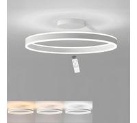 LIUYU Lustre LED Plafonnier Moderne Rond 40cm 36W Blanc - Luminaire Dimmable avec Télécommande, Matériau Aluminium Acrylique, Éclairage Intérieur Idéal pour Salon, Chambre, Bureau, Cuisine