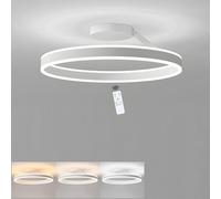 LIUYU Plafonnier LED Moderne Rond 40cm, Blanc 36W, Lustre Salon Dimmable avec Télécommande, Design Annulaire, éclairage intérieur pour Chambre