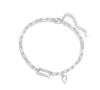 LIUYUYOUGO Argent Sterling 925 Bracelet Bracelets Assortis Pour Couple En Argent Avec Breloque En Forme De Cœur Bracelet En Argent Sterling Chaîne Rectangulaire Creuse Bracelets Manchettes Pour El