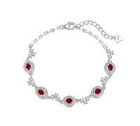 LIUYUYOUGO Bracelet Argent Bracelet En Argent Sterling 925 Avec Pierre De Naissance Cristaux Ovales Incrustés Et Zircones Cubiques Scintillantes Breloques Réglables Élégant Bijou D'Éternité Ca
