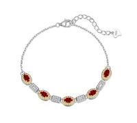 LIUYUYOUGO Bracelet Argent Bracelet En Argent Sterling 925 Et Pierres Précieuses Naturelles Incrusté De Pierres De Naissance Ovales À Facettes Bracelets Brillant En Oxyde De Zirconium Micro-Ourl
