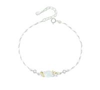 LIUYUYOUGO Bracelet Argent Bracelet En Argent Sterling 925 Pour Femme Style Oriental Ethnique Douze Dieux Floraux Ovale Incrusté De Calcédoine Blanche Manchette Réglable Bijoux Vintage M