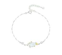 LIUYUYOUGO Bracelet Argent Bracelet En Argent Sterling 925 Pour Femme Style Oriental Ethnique Douze Dieux Floraux Ovale Incrusté De Calcédoine Blanche Manchette Réglable Bijoux Vintage M