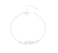 LIUYUYOUGO Bracelet Argent Bracelet En Argent Sterling 925 Pour Femme Style Oriental Ethnique Douze Dieux Floraux Ovale Incrusté De Calcédoine Blanche Manchette Réglable Bijoux Vintage M