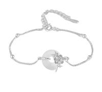 LIUYUYOUGO Bracelet Argent Femme Bracelet De Naissance En Argent Sterling Pour Femme Motif Donut En Calcédoine Blanche Style Chinois Douze Dieux Floraux Réglable Vintage Ethnique Bijoux Cadeau De