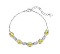 LIUYUYOUGO Bracelet Argent Femme Bracelet En Argent Sterling 925 Et Pierres Précieuses Naturelles Incrusté De Pierres De Naissance Ovales À Facettes Bracelets Brillant En Oxyde De Zirconium Micro