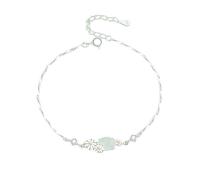 LIUYUYOUGO Bracelet Argent Femme Bracelet En Argent Sterling 925 Pour Femme Style Oriental Ethnique Douze Dieux Floraux Ovale Incrusté De Calcédoine Blanche Manchette Réglable Bijoux Vin