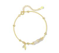 LIUYUYOUGO Bracelet Argent Femme Bracelet En Argent Sterling Et Bambou Pour Femme Breloque Feuille En Oxyde De Zirconium Brillant Doré Réglable Chaîne Perlée Style Rétro Ethnique Pierre De Jade