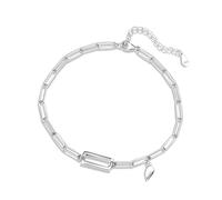 LIUYUYOUGO Bracelet Argent Femme Bracelets Assortis Pour Couple En Argent Avec Breloque En Forme De Cœur Bracelet En Argent Sterling Chaîne Rectangulaire Creuse Bracelets Manchettes Pour Elle Et L