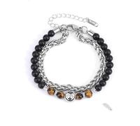 LIUYUYOUGO Bracelet Chakra Bracelet De Perles Avec Signes Du Zodiaque Pour Femmes Et Hommes En Pierre Naturelle Œil De Tigre Breloques Antiques Chaîne Double Couche Punk 12 Constellations Bijoux C