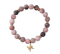LIUYUYOUGO Bracelet Chakra Bracelets Du Zodiaque Pour Femmes Et Hommes Breloques 12 Constellations Zèbre Rose Pierres Naturelles Cristaux Perles Élastiques Horoscope Bijoux Inspirants Cadeaux Pois