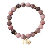 LIUYUYOUGO Bracelet Chakra Bracelets Du Zodiaque Pour Femmes Et Hommes Breloques 12 Constellations Zèbre Rose Pierres Naturelles Cristaux Perles Élastiques Horoscope Bijoux Inspirants Cadeaux Scor