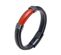 LIUYUYOUGO Bracelet Chakra Bracelets En Cuir Extra Larges Pour Hommes De 23 Cm Rectangulaires Tendance En Pierres Naturelles Protection Cristaux Énergie Pierres Précieuses Breloque Bijoux Cadeau P
