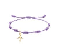 LIUYUYOUGO Bracelet Corde Bracelet 7 Nœuds Pour Femmes Et Hommes Plaqué Or/Argent Breloque Avion Bracelets De Couple Avec Zircone Cubique Bracelet Tressé Fait Main Protection Bijoux Porte Bonheur