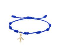 LIUYUYOUGO Bracelet Corde Bracelet 7 Nœuds Pour Femmes Et Hommes Plaqué Or/Argent Breloque Avion Bracelets De Couple Avec Zircone Cubique Bracelet Tressé Fait Main Protection Bijoux Porte Bonheur
