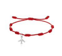 LIUYUYOUGO Bracelet Corde Bracelet 7 Nœuds Pour Femmes Et Hommes Plaqué Or/Argent Breloque Avion Bracelets De Couple Avec Zircone Cubique Bracelet Tressé Fait Main Protection Bijoux Porte Bonheur
