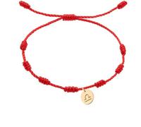 LIUYUYOUGO Bracelet Corde Bracelet En Fil Rouge À 7 Nœuds 12 Constellations Breloque Dorée Fait Main Ajustable Protection Porte Bonheur Cordon Tressé Amulette Astrologique Bijoux Balance