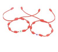 LIUYUYOUGO Bracelet Corde Lot De 2 Bracelets Tressés En Forme De Cœur Faits À La Main Réglables 7 Nœuds Protection Porte Bonheur Pour Adultes Couples Amis Breloques Amulette Ensemble De Bijoux