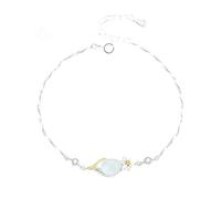 LIUYUYOUGO Bracelet En Argent Sterling Bracelet En Argent Sterling 925 Pour Femme Style Oriental Ethnique Douze Dieux Floraux Ovale Incrusté De Calcédoine Blanche Manchette Réglable Bijo