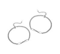 LIUYUYOUGO Bracelet En Argent Sterling Bracelets Assortis Pour Couple Infini Pour Petit Ami Et Petite Amie Ensemble De 2 Bracelets Torsadés D'Amour Chaîne Rolo Manchette Pour Elle Et Lui