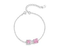LIUYUYOUGO Bracelet En Argent Sterling Ensemble Collier Et Bracelet En Argent Sterling 925 Pour Femmes Pendentif Cadenas D'Amour Ensembles De Bijoux Avec Zircone Cubique Rose Manchette Réglable Bra